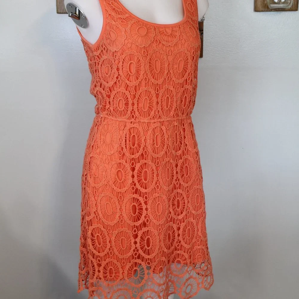 LC Lauren Conrad Crochet Open-Back Sleeveless Dress - Picture 1 of 8